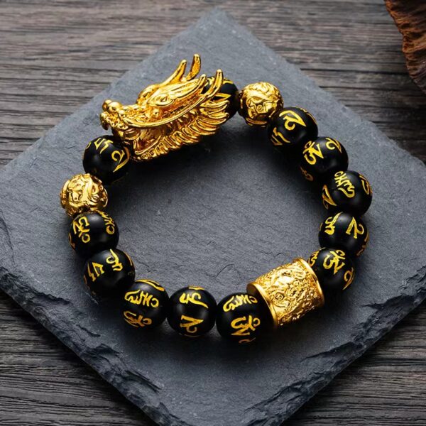 Six-character mantra dragon head bracelet