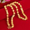 Men's round bead bamboo necklace