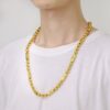 Men's round bead bamboo necklace